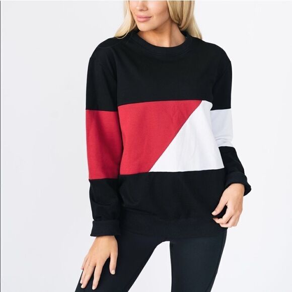 ZYIA Colour Block Cotton Sweatshirt Size Small - Picture 1 of 6
